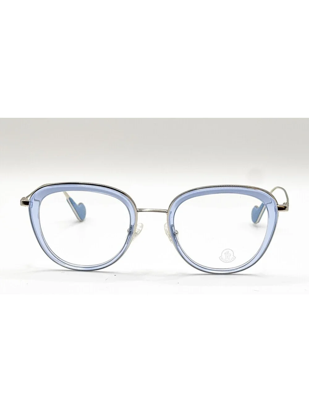Moncler ML 5048 084 Shiny Light Blue Cat Eye Authentic Eyeglass Frames 50-20-140